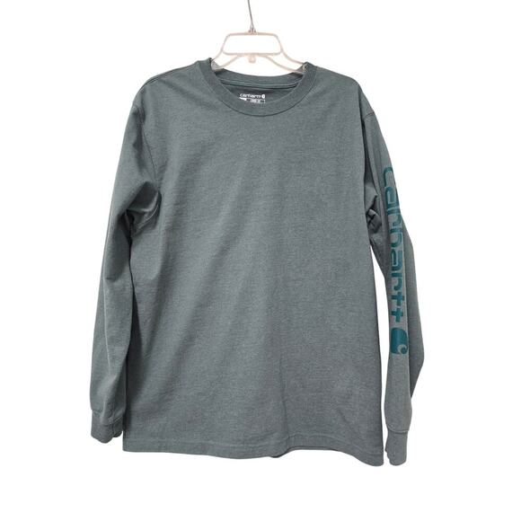 Carhartt Mens Loose Fit Long Sleeve Pullover Shirt Size Medium Color Blue Green - Picture 1 of 3